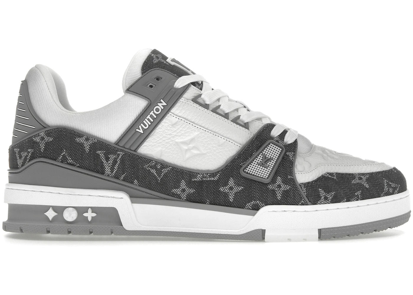 Louis Vuitton Trainer Monogram Denim Grey White - Preowned