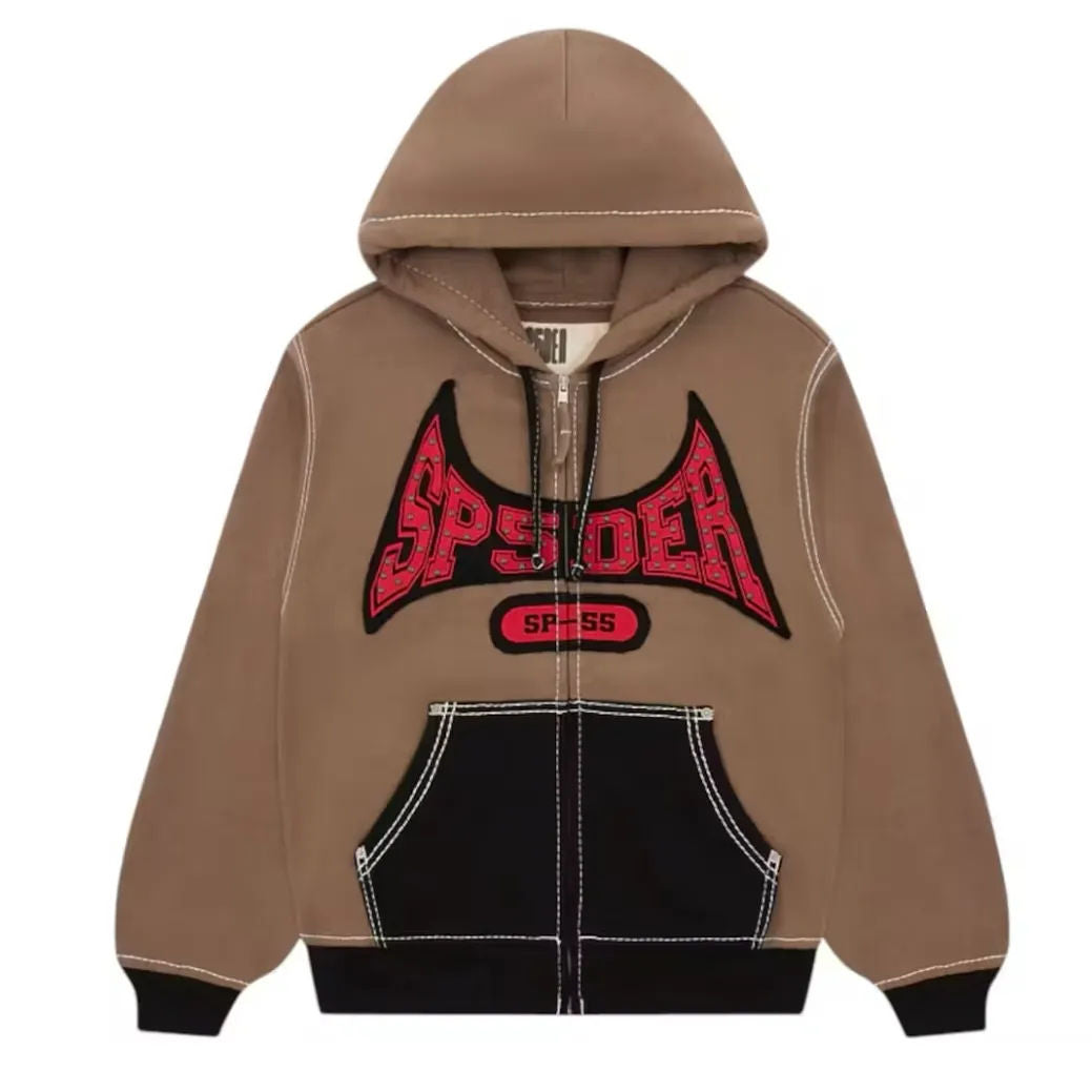 Sp5der T&F Zip Hoodie (Brown) - Preowned