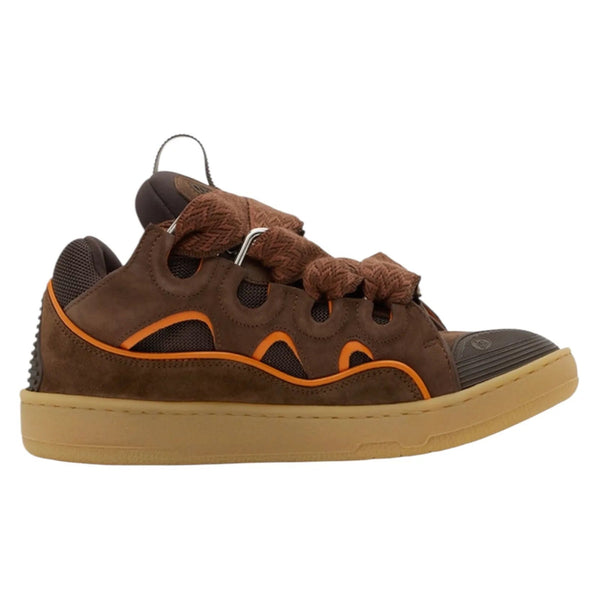 Lanvin SSense Exclusive Leather Curb Sneakers (Brown) - Preowned