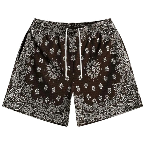 Bravest Studios Screen Printed Paisley Two Tone Shorts (Brown)
