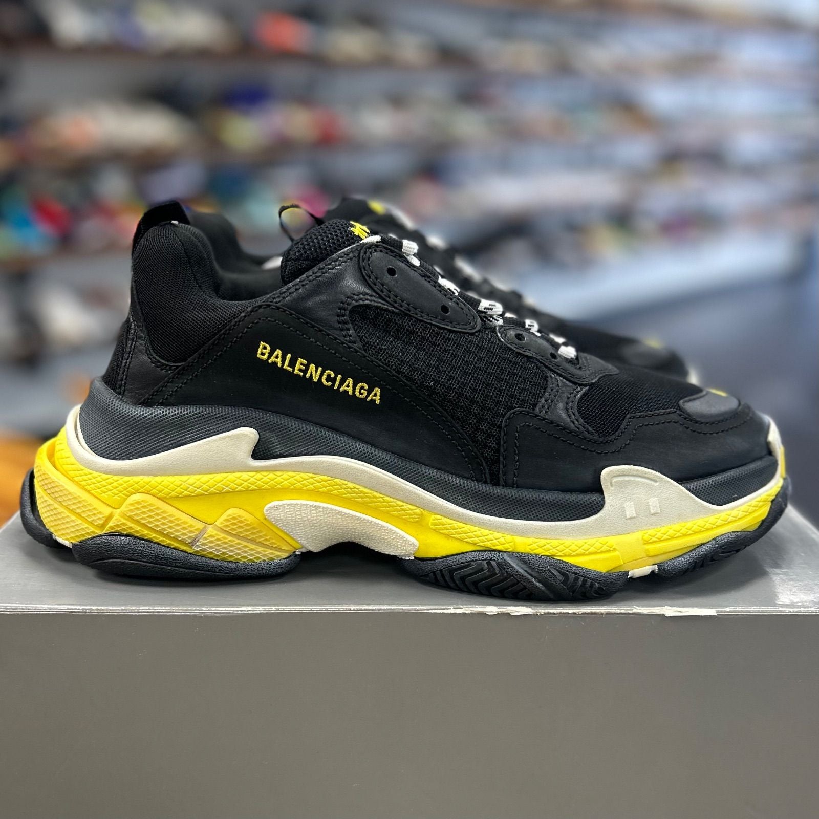 Balenciaga Triple S Black Yellow White - Preowned