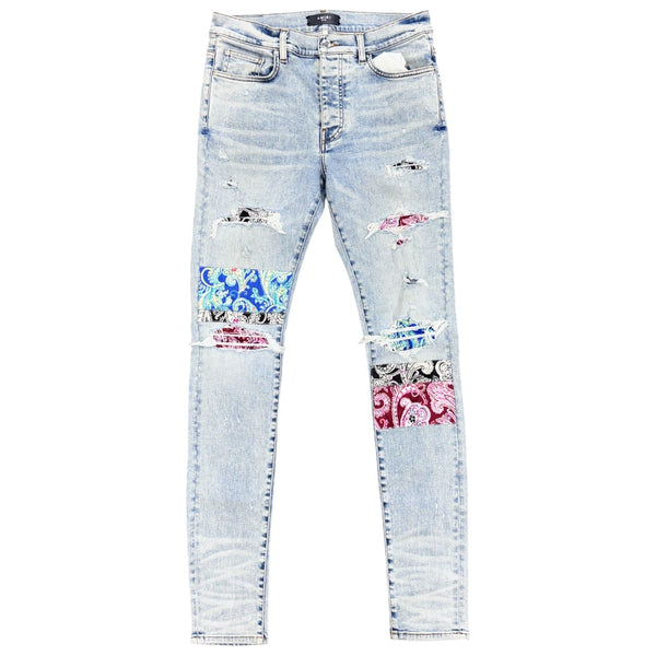 Amiri Bandana Multi Color Jean (Light Wash) - Preowned