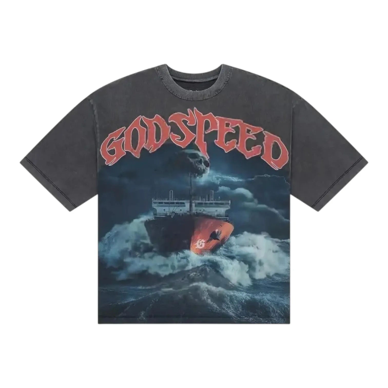 Godspeed Sea Sick T-shirt Grey Wash - Preowned
