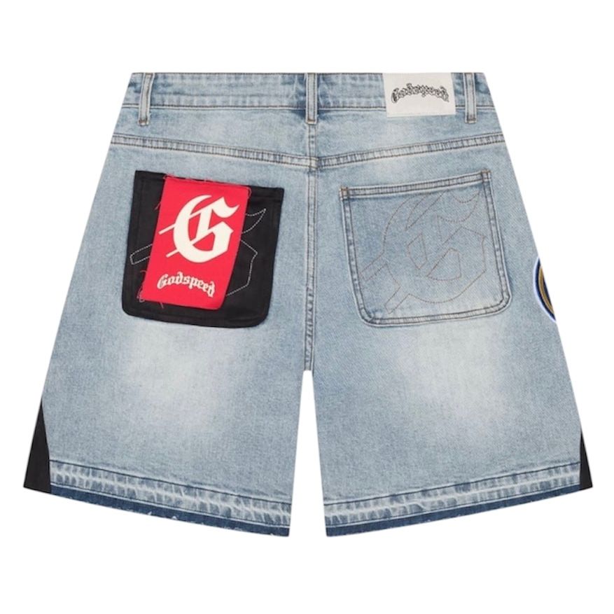 Godspeed Patchwork Denim Shorts V2 (Blue)