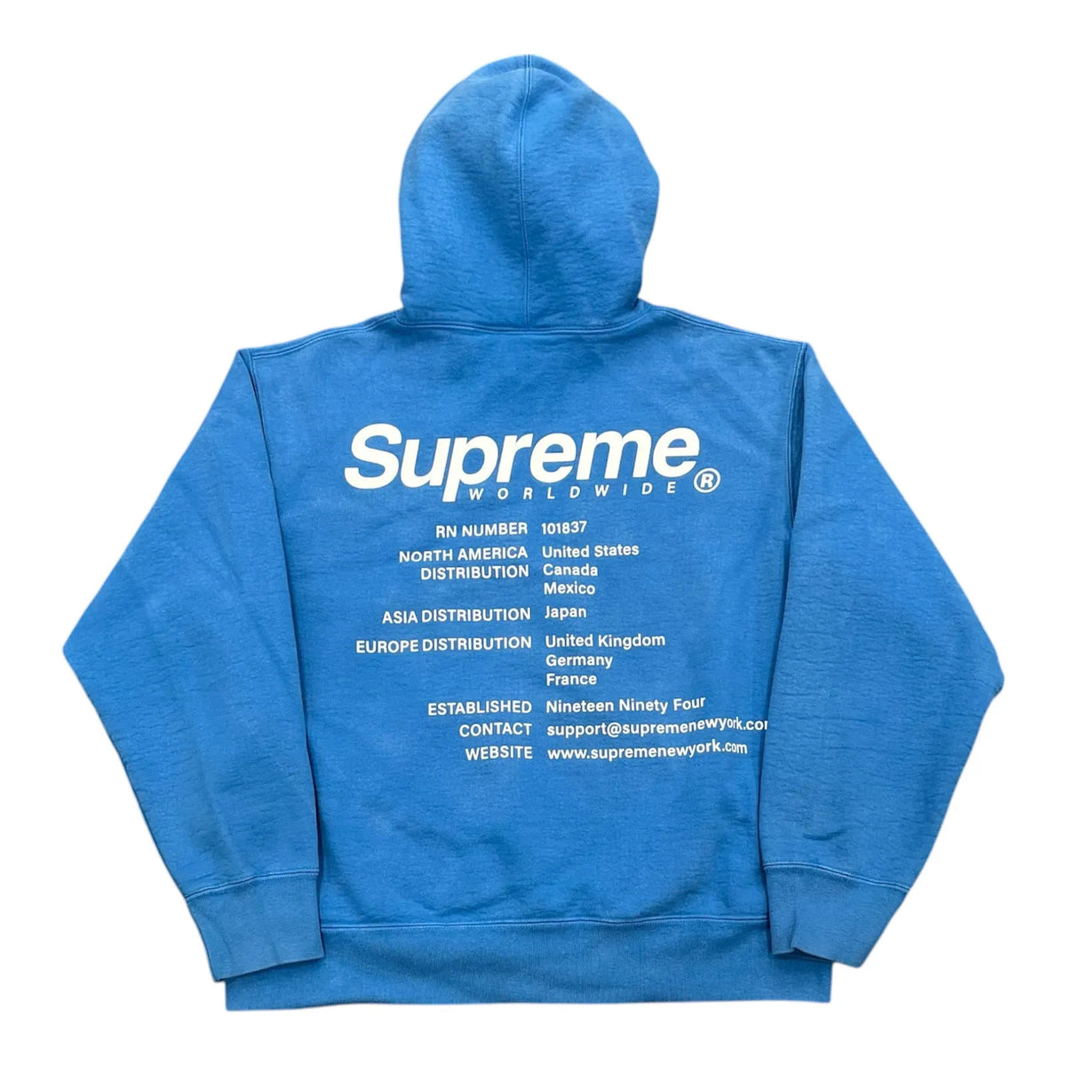 Supreme Worldwide Hoodie (Blue) - Preowned