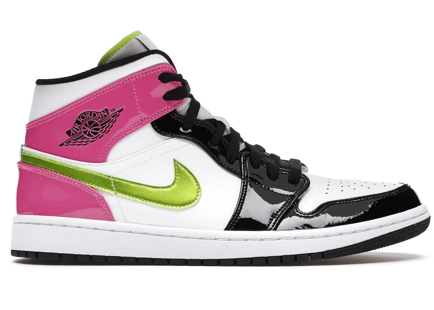 Jordan 1 Mid White Black Cyber Pink - Preowned