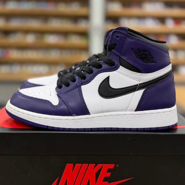 Jordan 1 Retro High Court Purple White (GS) - Preowned