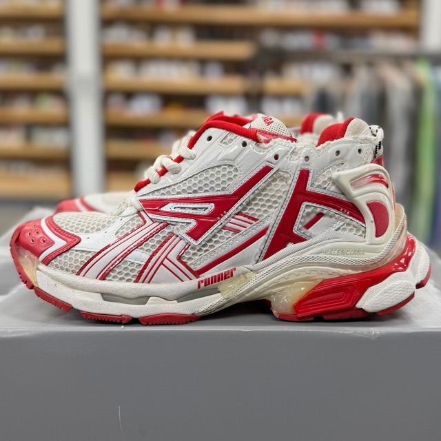 Balenciaga Runner Sneaker White Red - Preowned