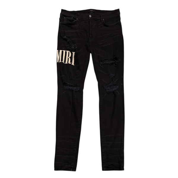 Amiri Embroidered Side Logo Jean (Black) - Preowned