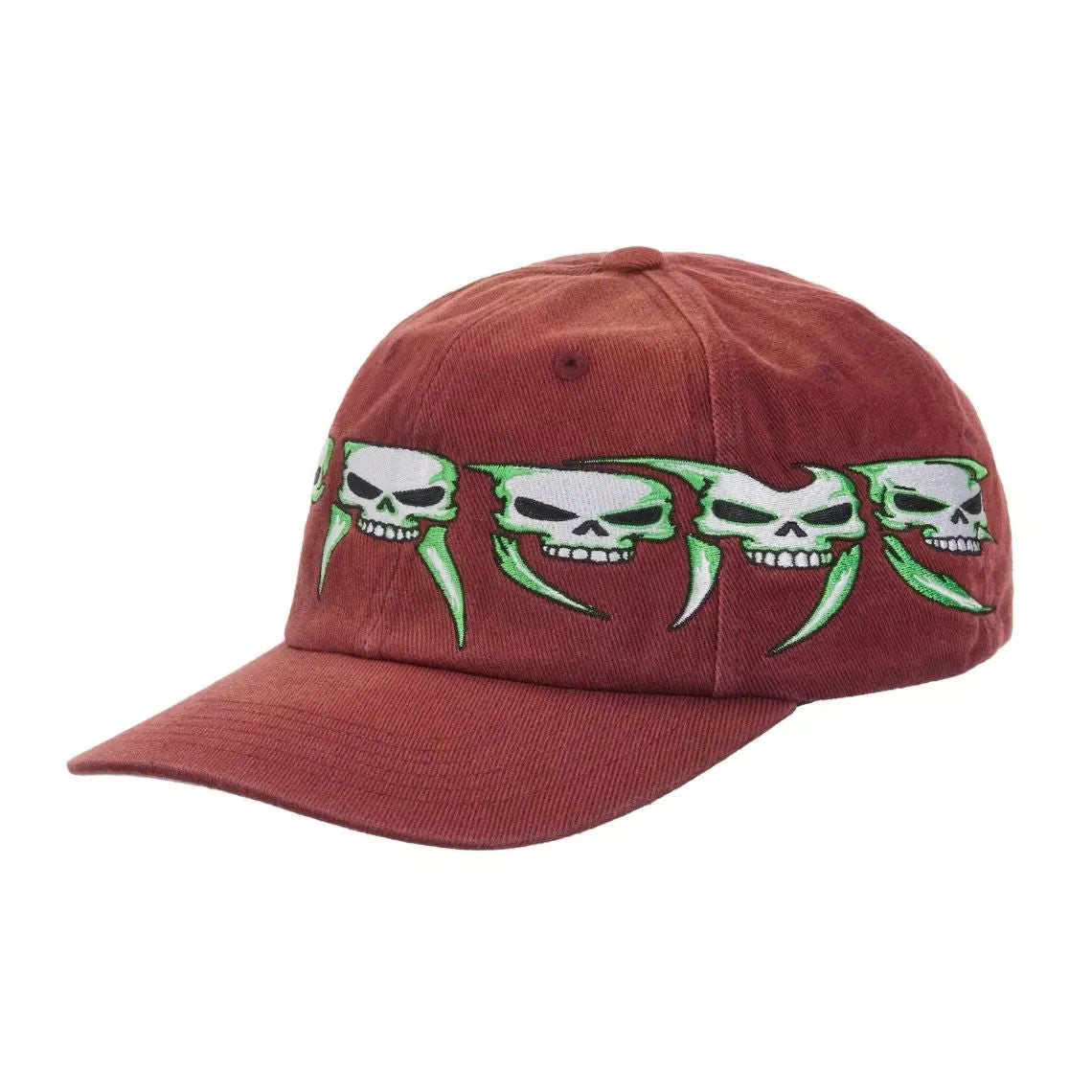 Supreme Skull Spellout 6 Panel Snapback (Rust)