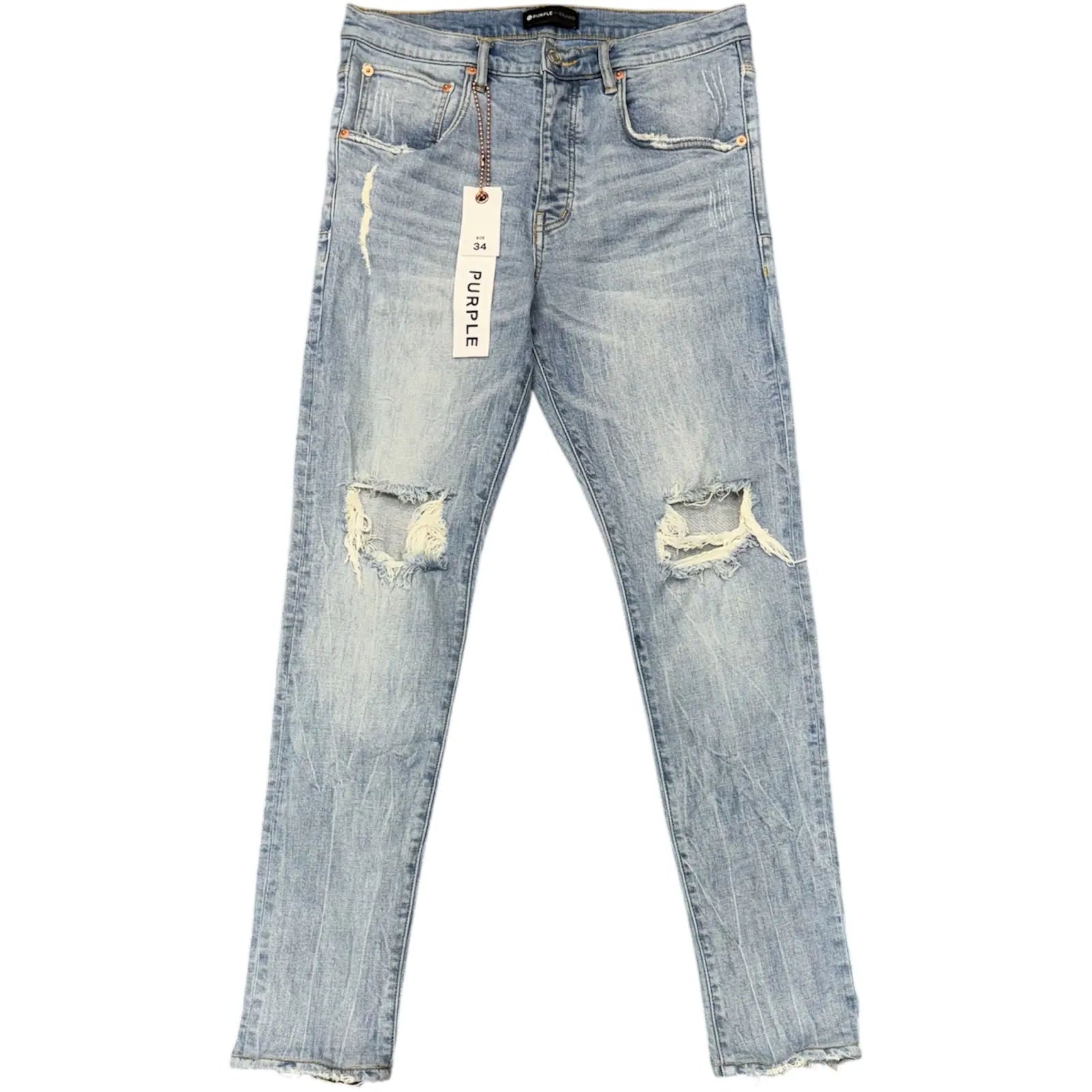Purple Brand P.002 Knee Blowout Jeans (Light Wash) - Preowned
