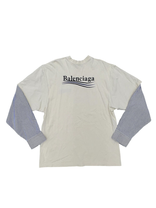 Balenciaga Political Campaign Layered Tee (Cream)