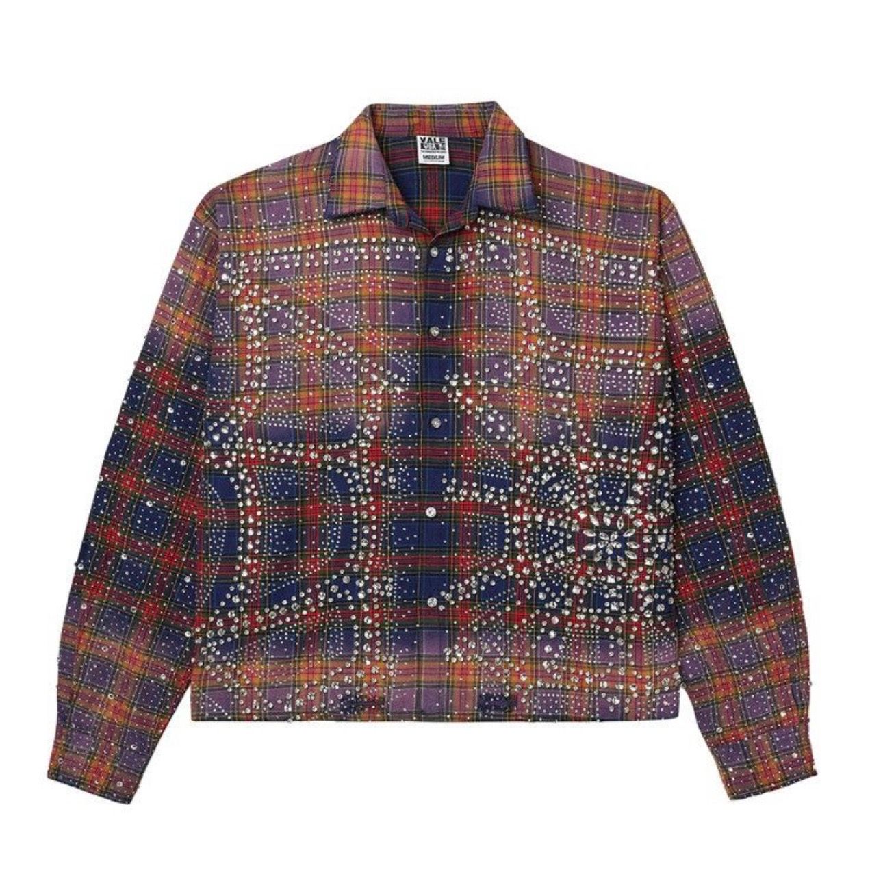 Valr Forever Purple Fever Rhinestone Flannel (Blue/Orange