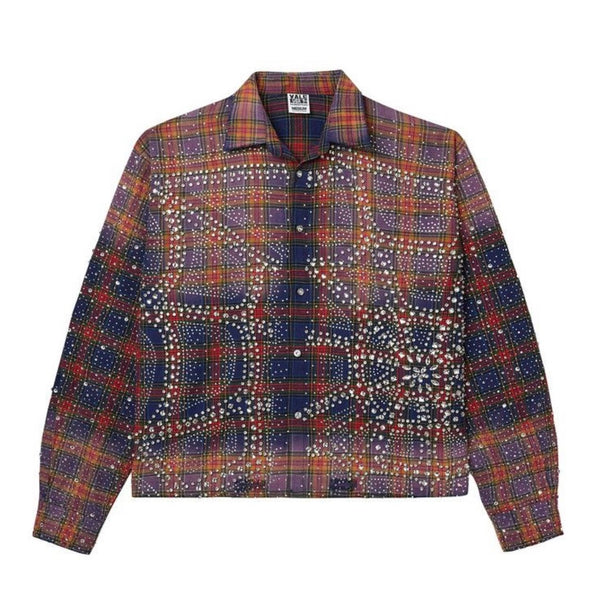 Valr Forever Purple Fever Rhinestone Flannel (Blue/Orange