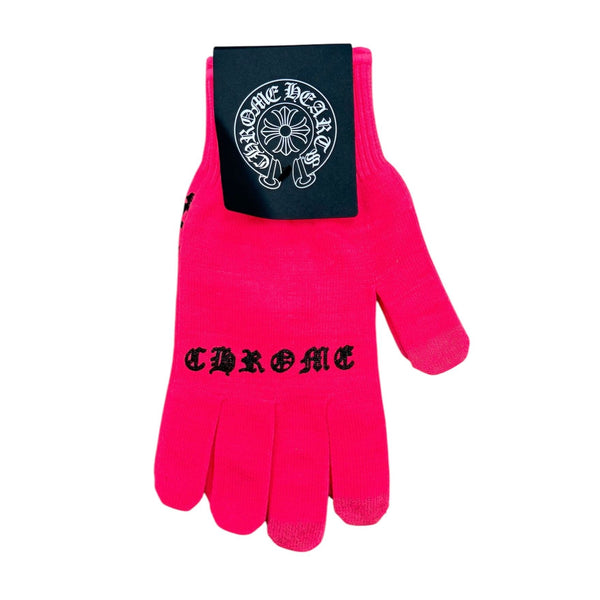 Chrome Hearts Gloves Neon Pink