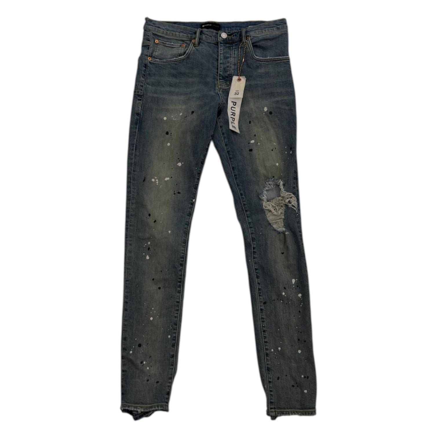 Purple Brand Paint Splatter Jeans (Blue) - Preowned