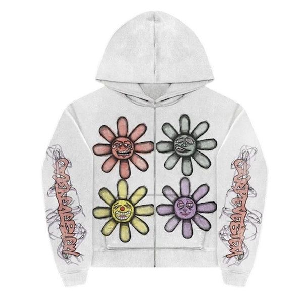 Carpe Vestem Mood Zip Up Hoodie (White)