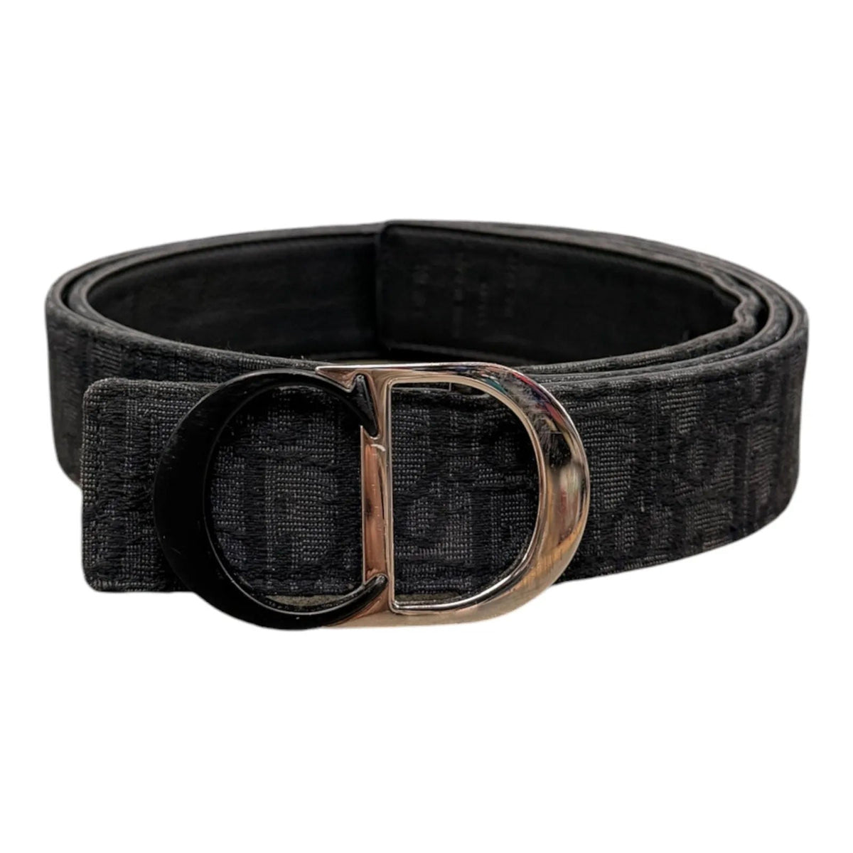 Christian Dior Monogram Two-Tone Buckle Belt (Black) - Preowned
