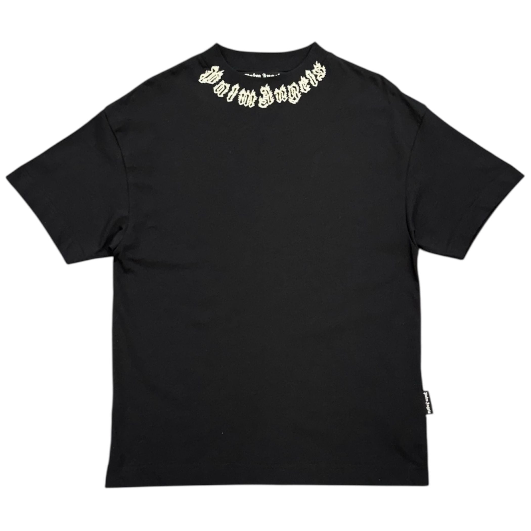 Palm Angels Neck Logo T-Shirt Black - Preowned