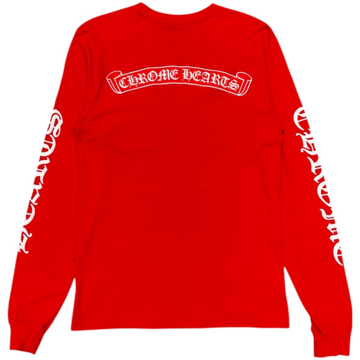 Chrome Hearts Scroll Logo L/S Tee (Red) - Preowned