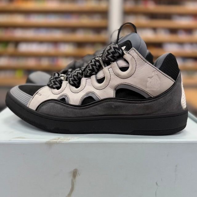 Lanvin Curb Sneakers White Anthracite - Preowned