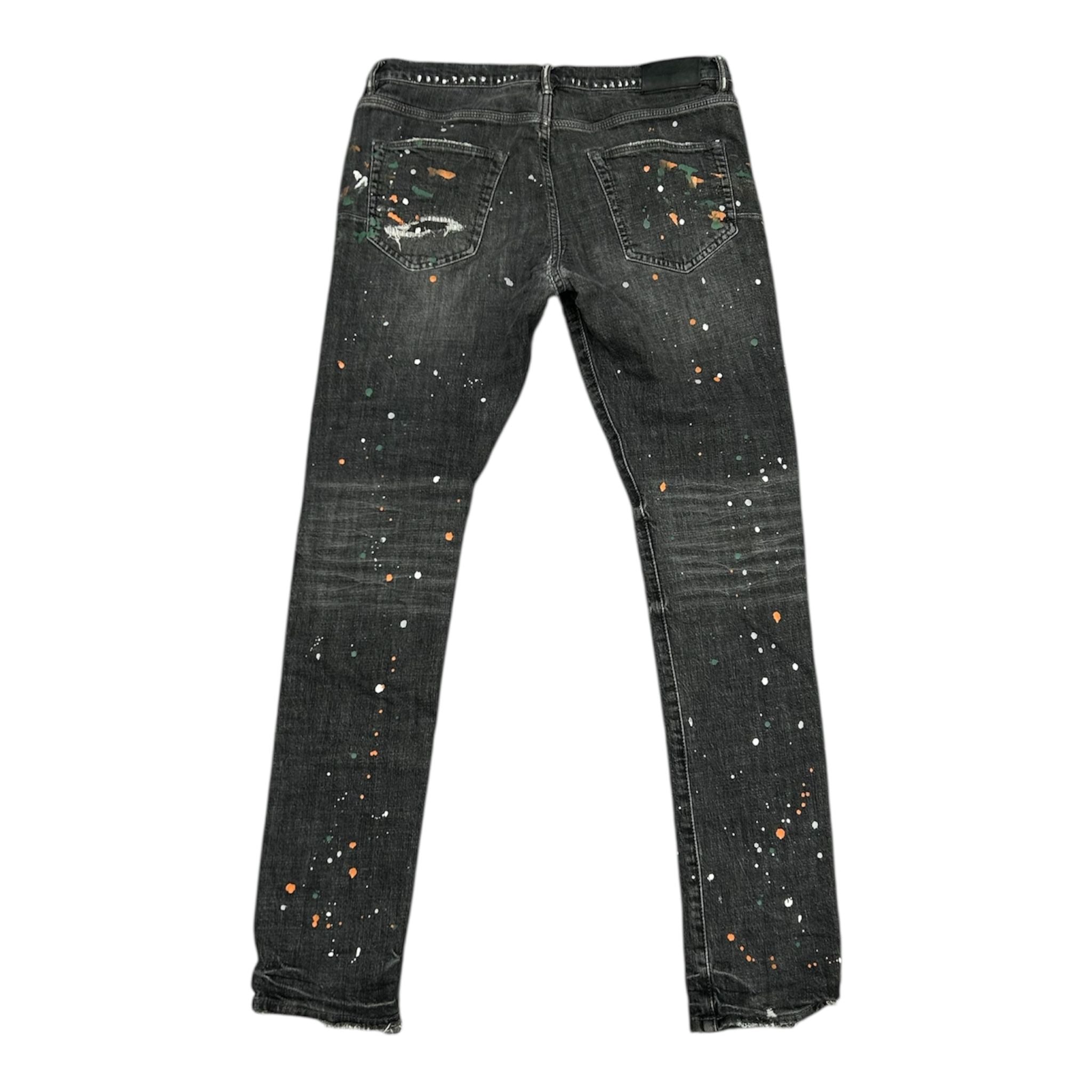 Purple Paint Splatter Jean (Grey) - Preowned