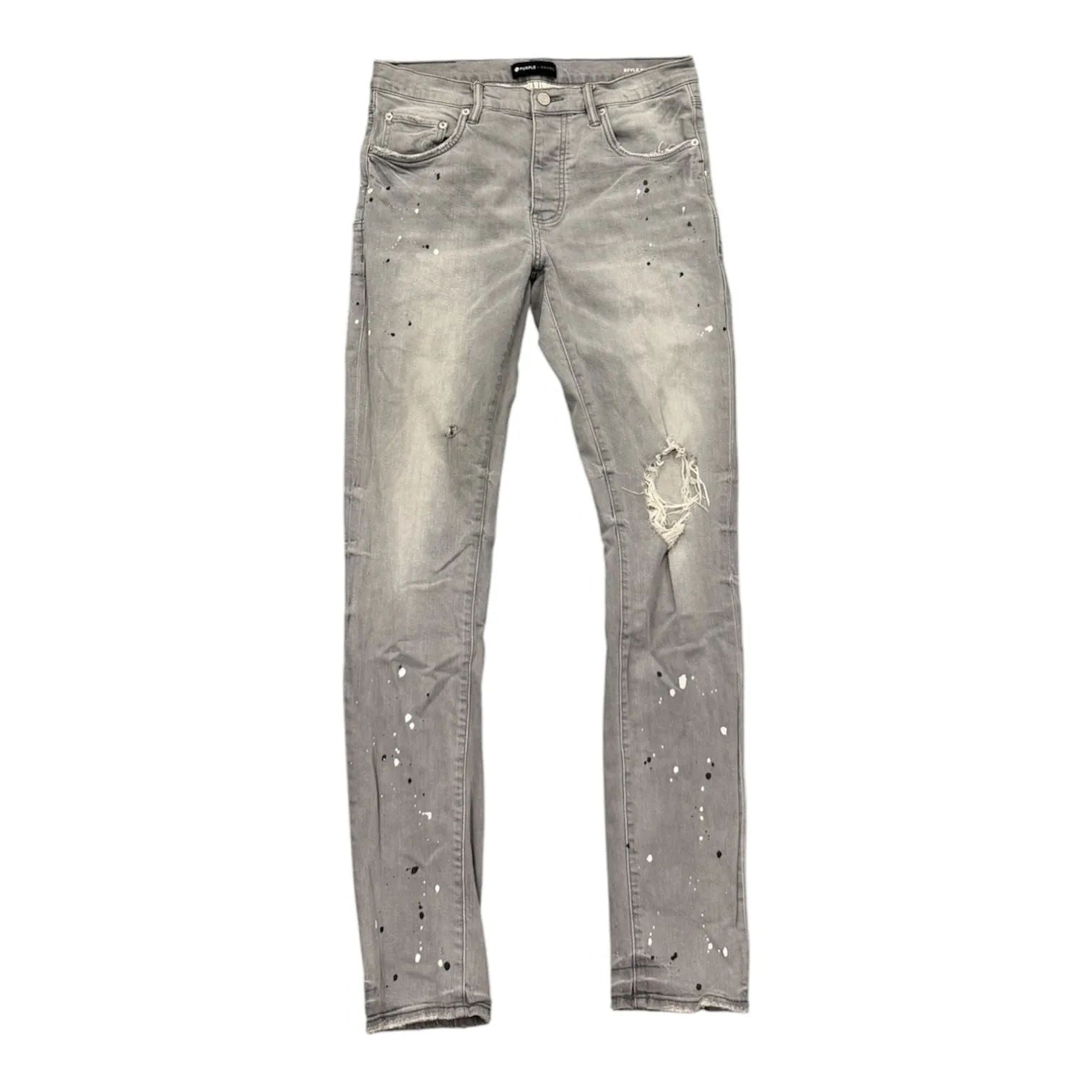 Purple Brand Paint Splatter Denim (Grey) - Preowned