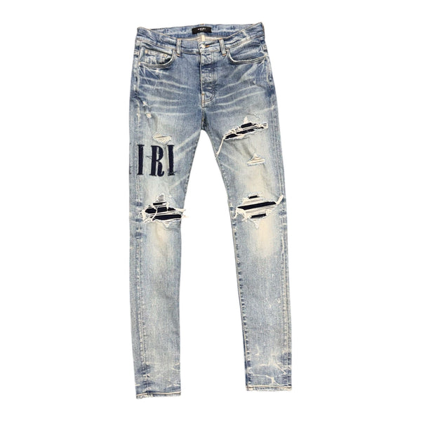 Amiri Denim Appliqué Logo Denim (Clay Indigo) - Preowned