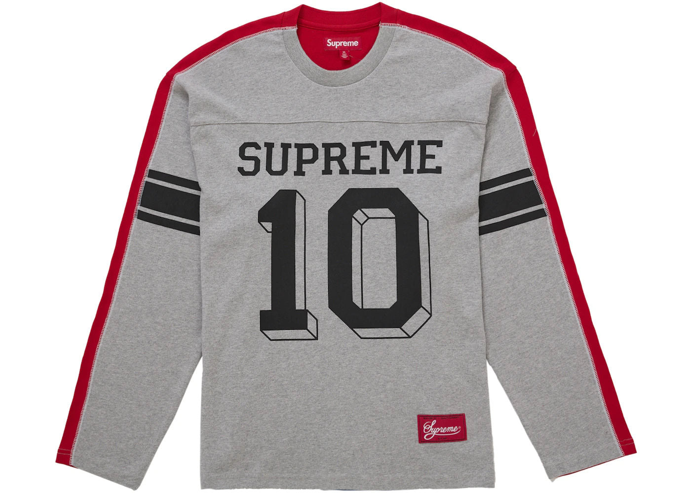 Supreme Split L/S Football Top Grey