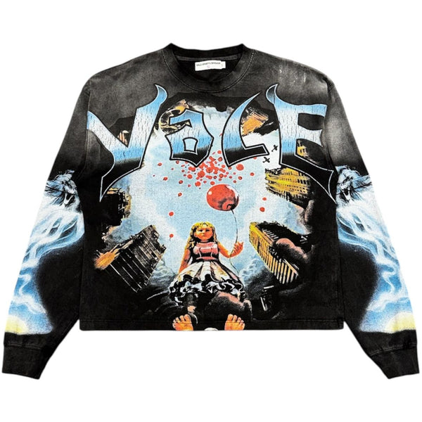 Vale Forever Red Balloon L/S Tee (Black Wash) - Preowned