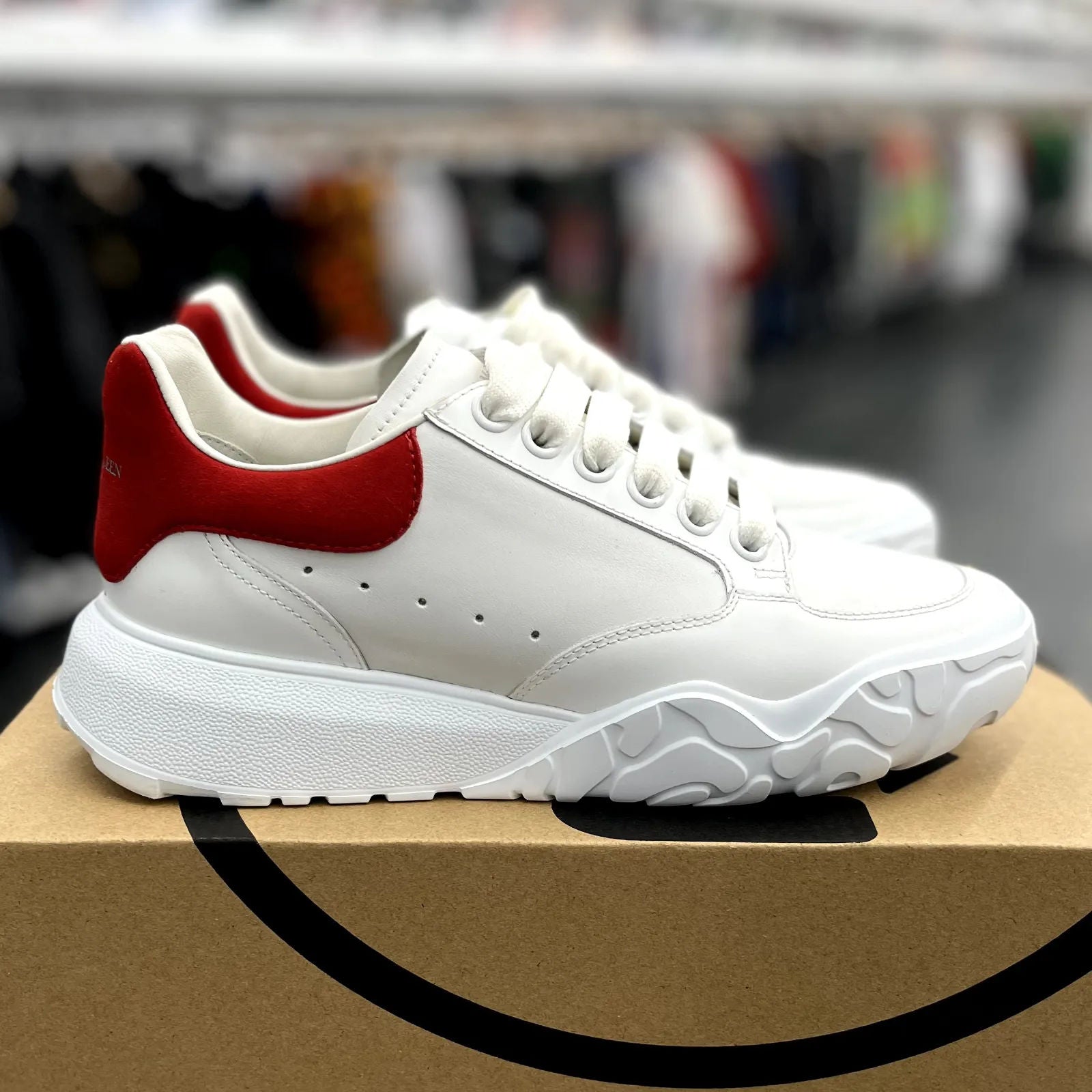 Alexander McQueen Oversized Court Trainer White Red - Preowned