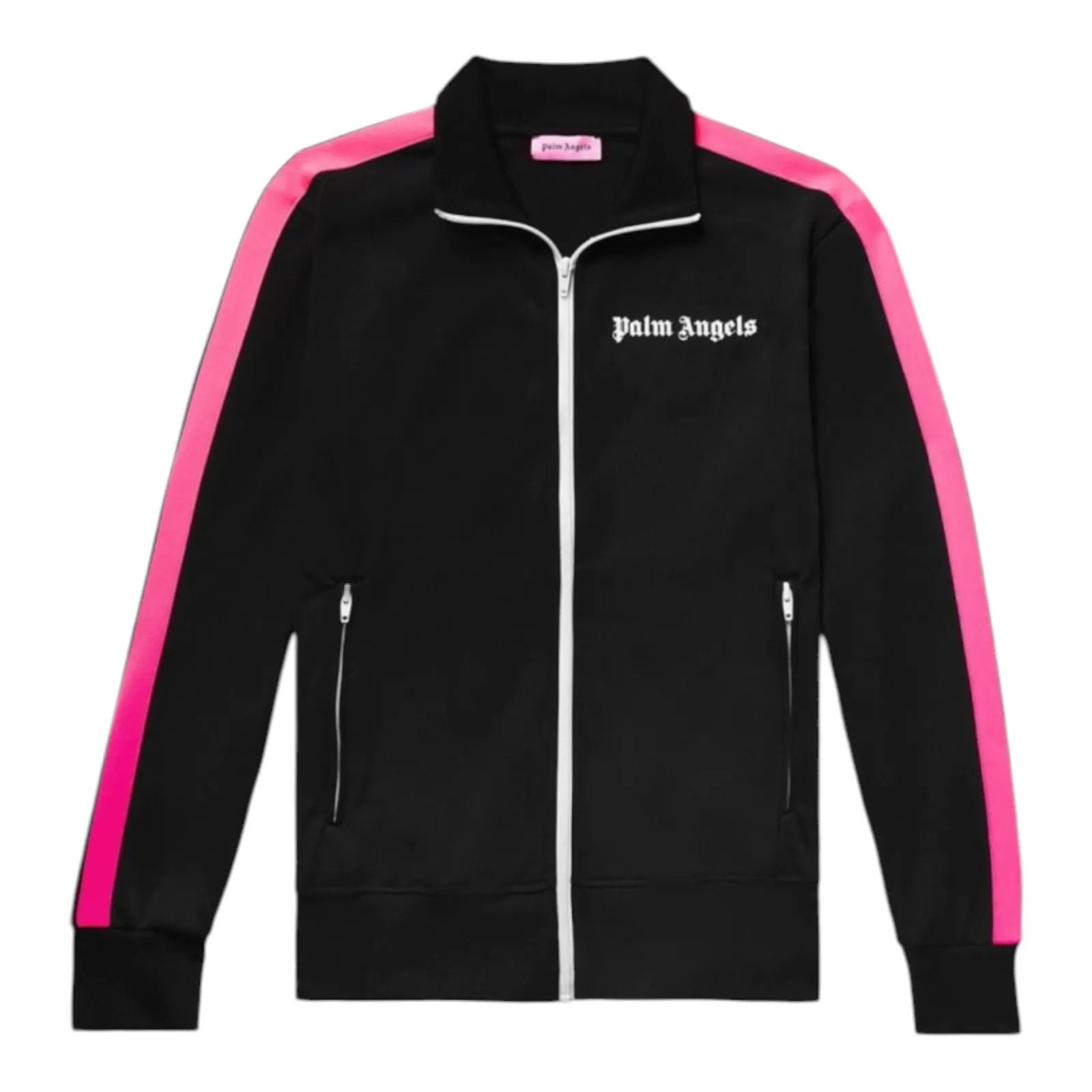 Palm Angels College Logo Track Jacket (Black/Pink) - Preowned