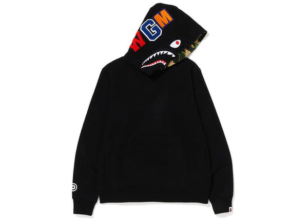BAPE Shark Pullover Inside Camo Hoodie Black Green - Preowned