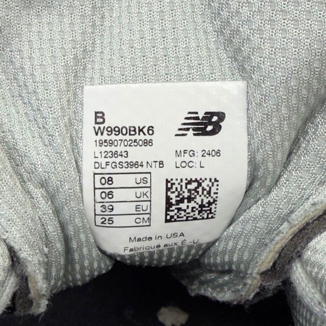 New Balance 990v6 MiUSA Black Grey White (Women's) - Preowned