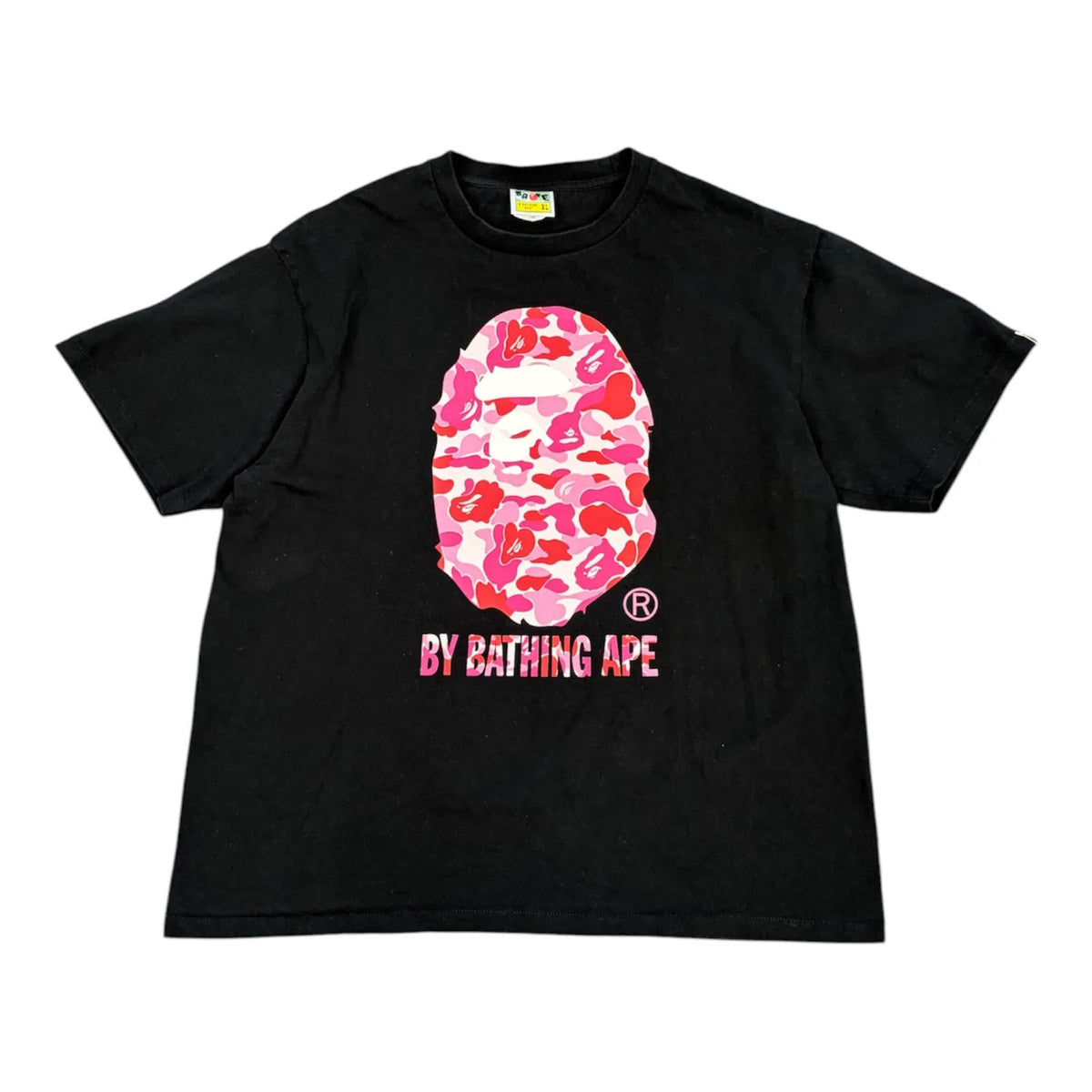 BAPE ABC Camo Big Ape Head Tee Black/Pink - Preowned
