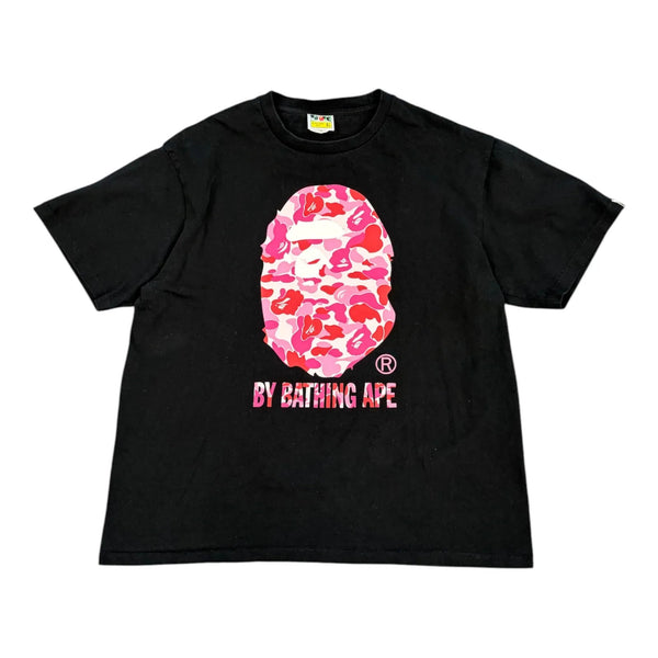 BAPE ABC Camo Big Ape Head Tee Black/Pink - Preowned