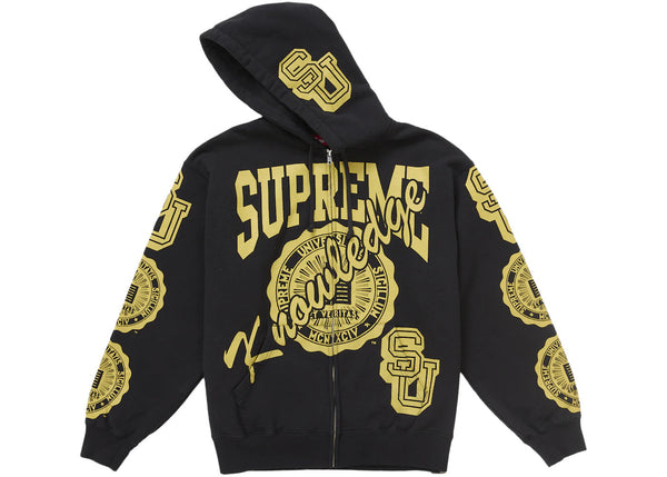 Supreme Knowledge Reigns Zip Up Hooded Sweatshirt Black