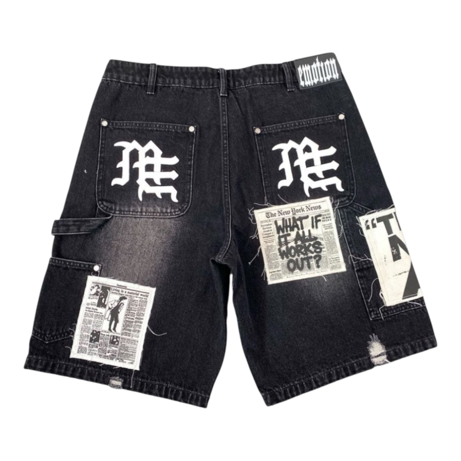 Mixed Emotion AI Denim Shorts (Black)