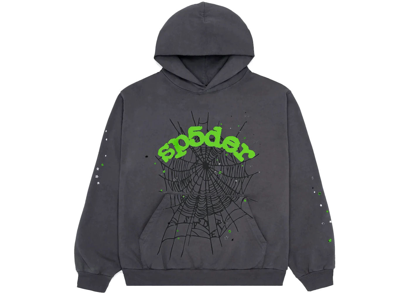 Sp5der Wait Web Hoodie Slate Grey - Preowned