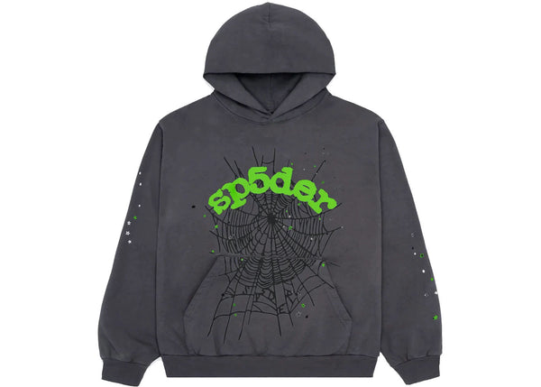 Sp5der Wait Web Hoodie Slate Grey - Preowned