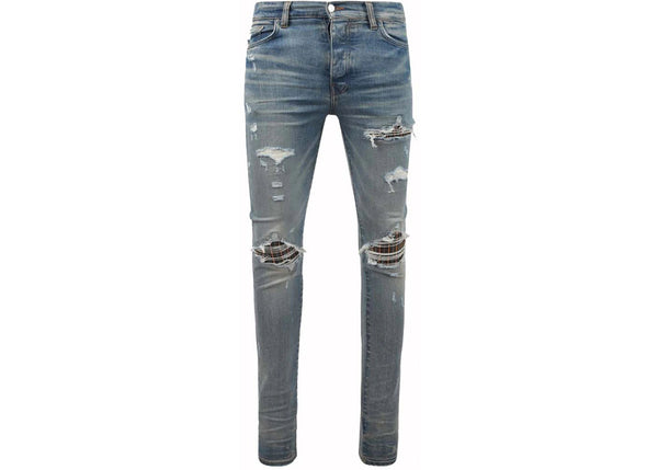 AMIRI MX1 Neon Plaid Jeans Clay Indigo