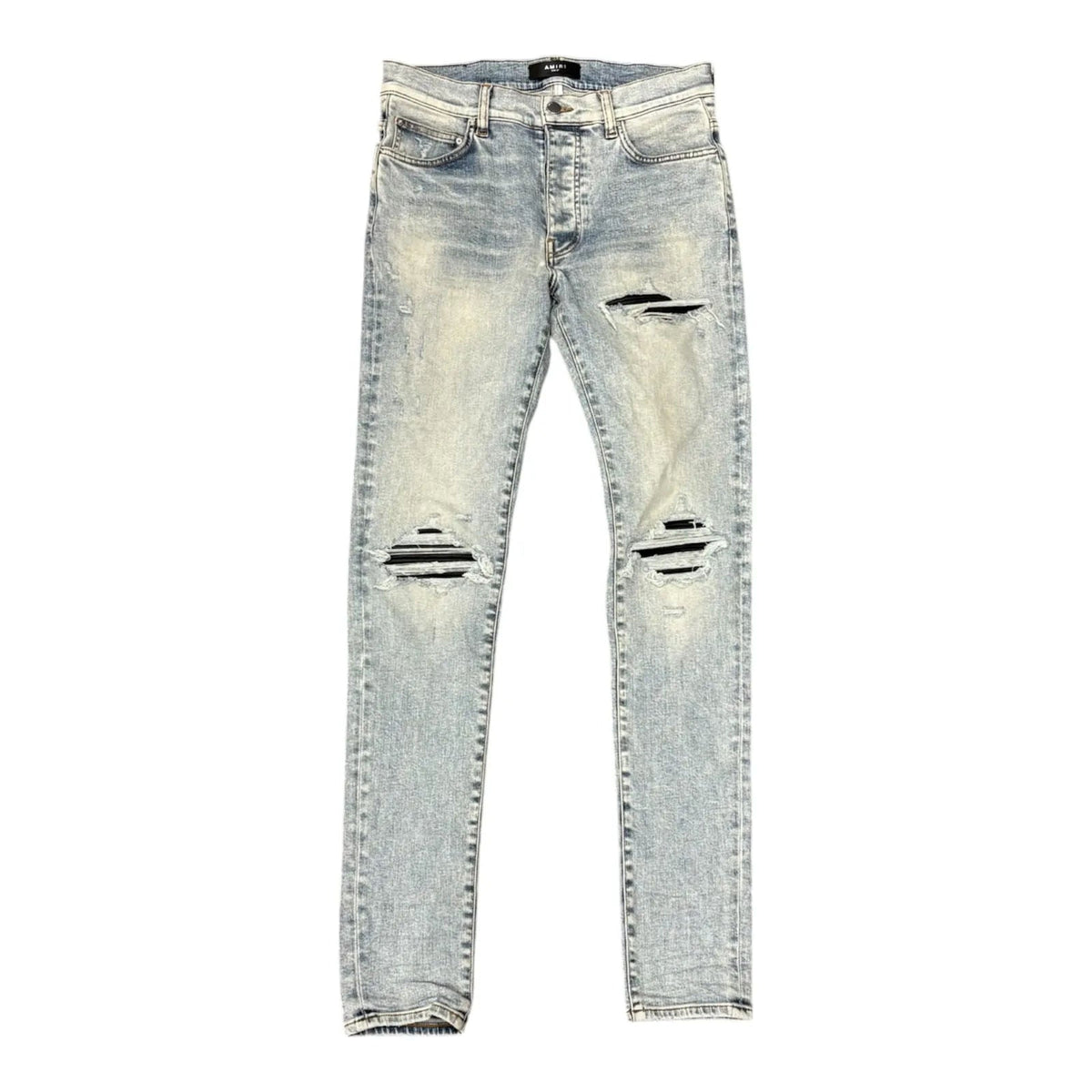 Amiri MX1 Stone Leather Patch Jean (Black Patch) - Preowned