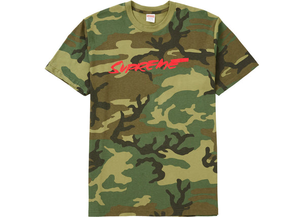Supreme Futura Logo Tee Woodland Camo - Preowned