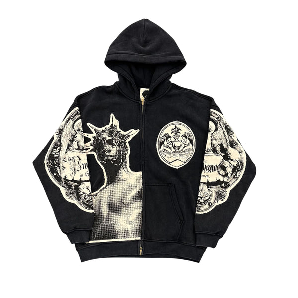 Deadby5am Punks Paradise Zip Up Hoodie (Black) - Preowned