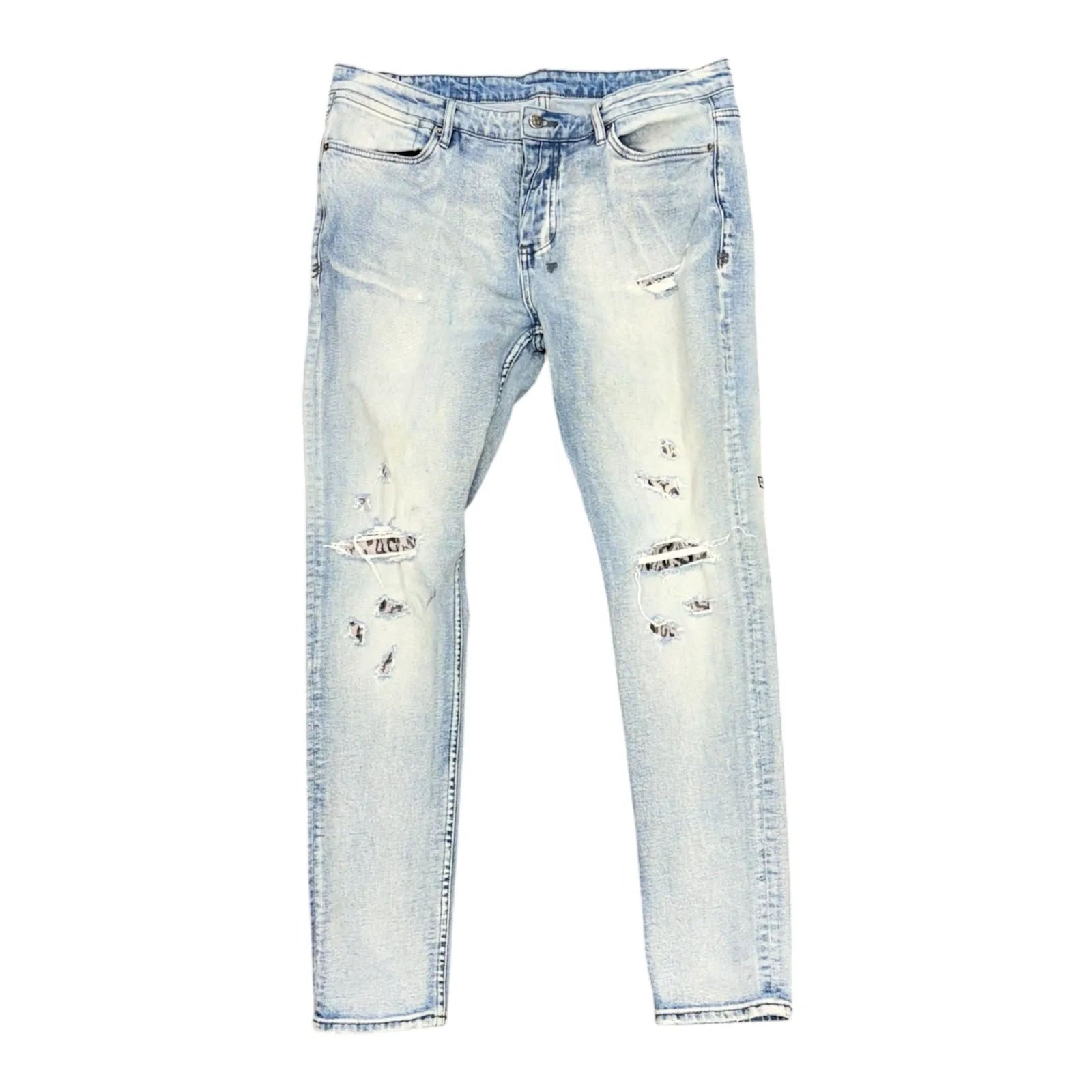 Ksubi Van Wrinkle Fire Patch Punk Jean (Blue) - Preowned