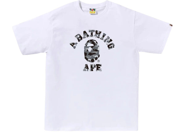 BAPE 1st Camo College Tee Tee White/Grey - Preowned