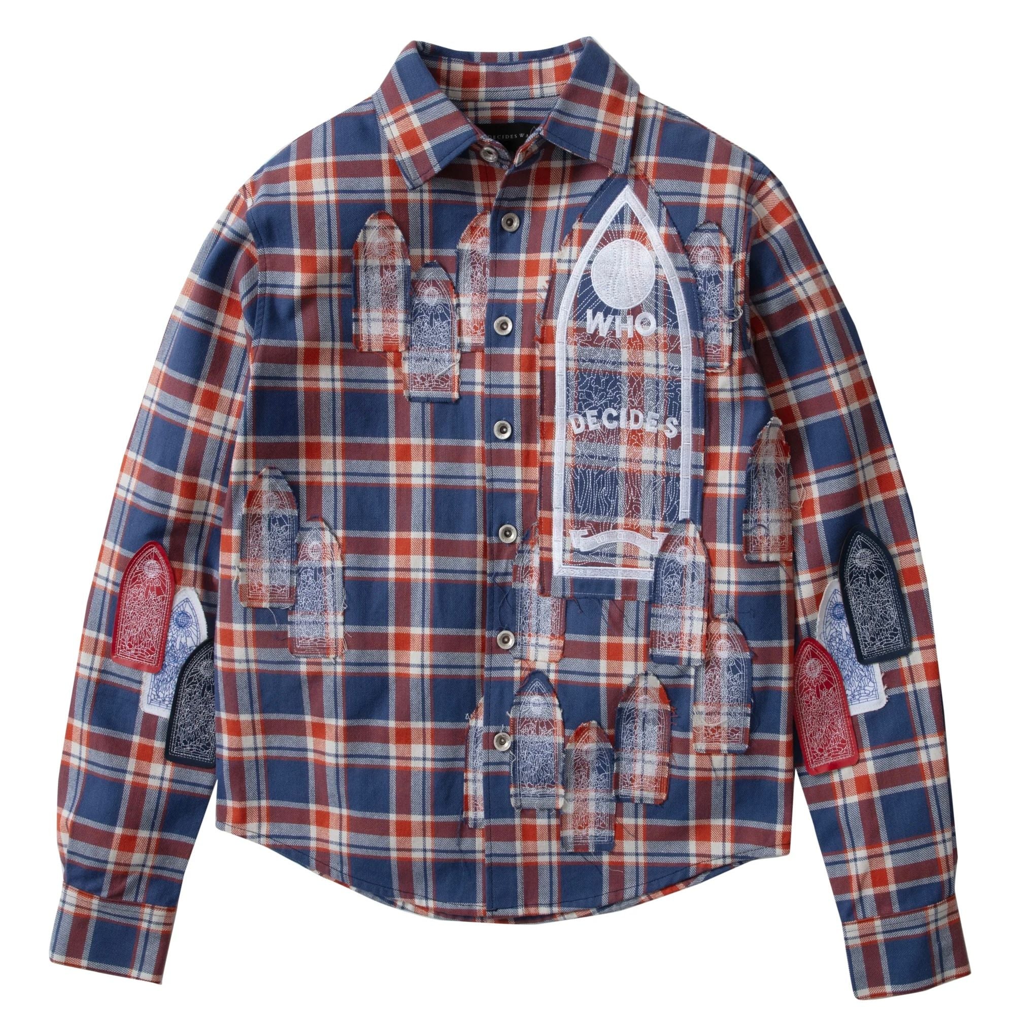 Who Decides War Glory Patchwork Flannel Shirt