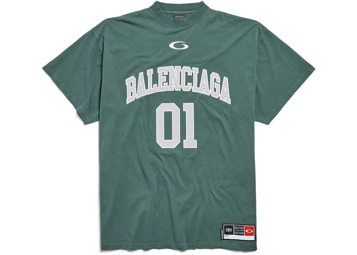 Balenciaga Oversized T-shirt Dark Green Light Gray - Preowned
