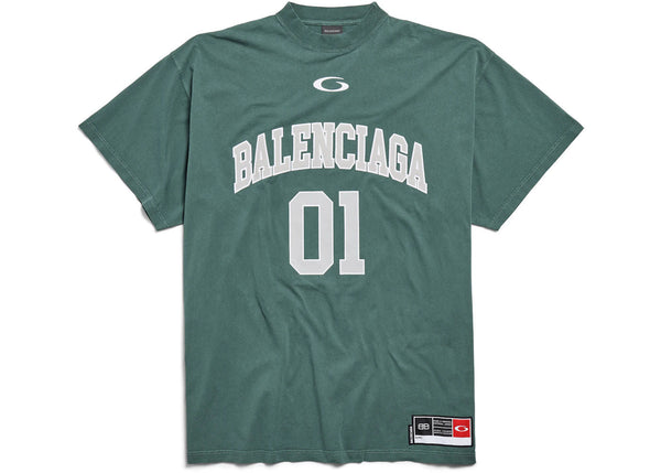 Balenciaga Oversized T-shirt Dark Green Light Gray - Preowned
