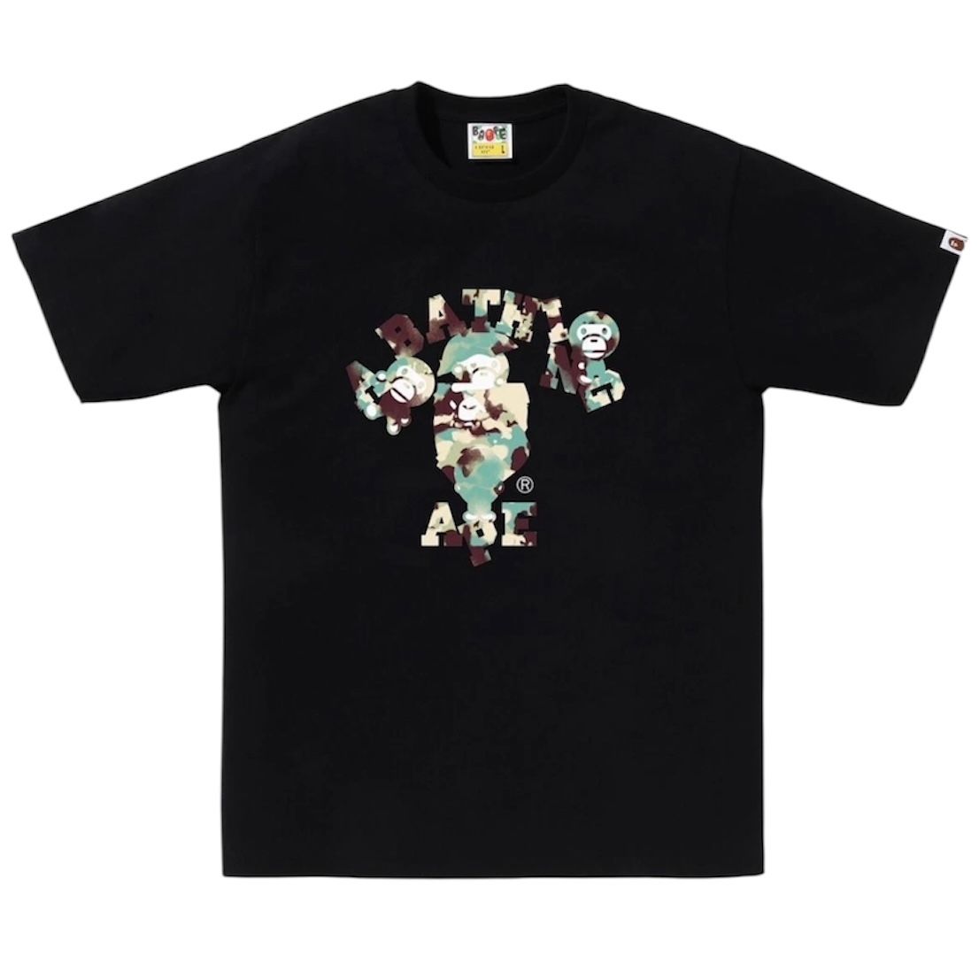 Bape Map Camo College Milo Tee (Black/Multi)